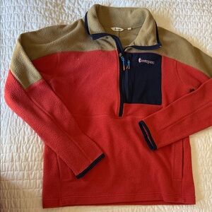 Cotopaxi Orange and Tan Half-Zip Fleece